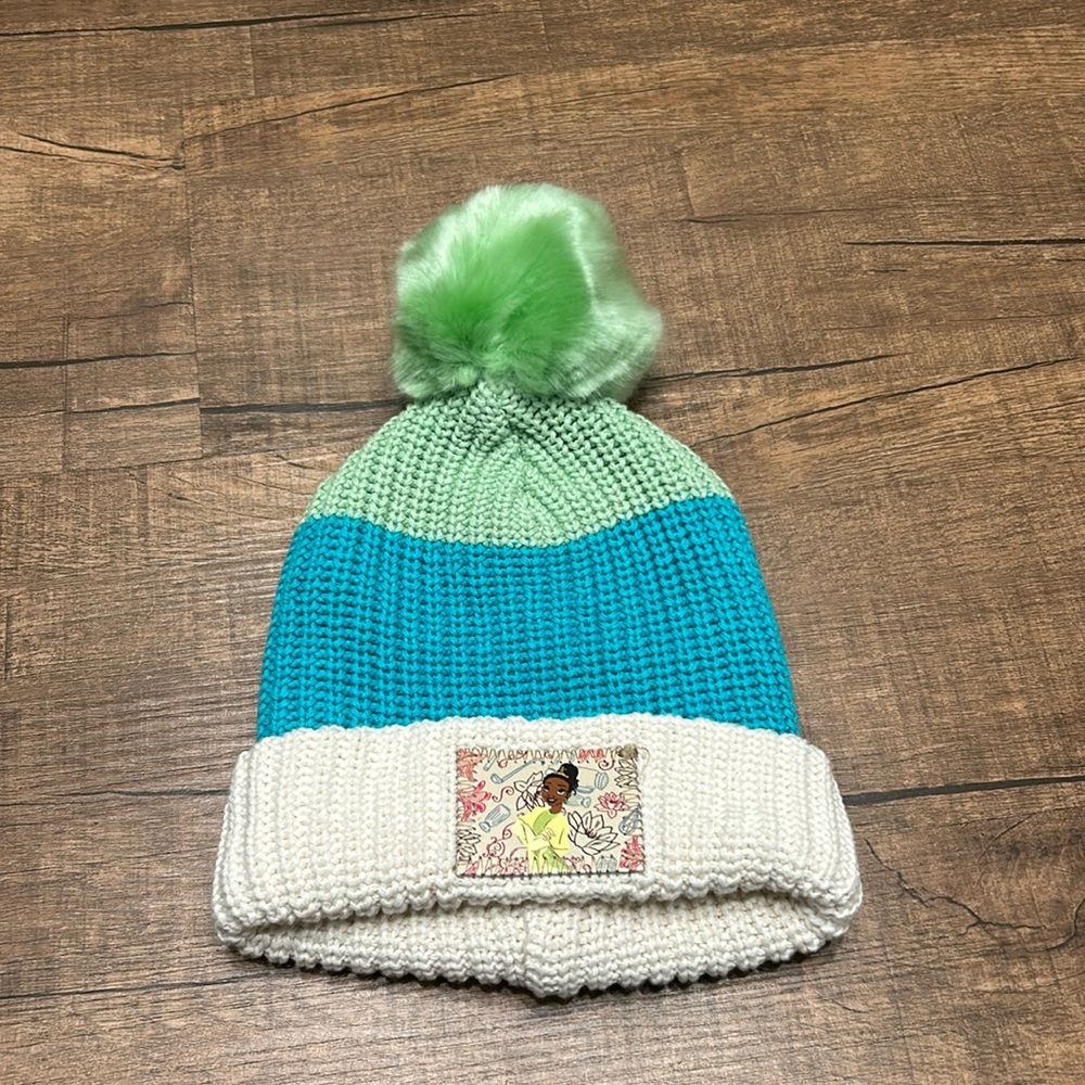 NWT Love Your Melon Princess Tiana Youth Beanie - OS Green/Blue/Cream